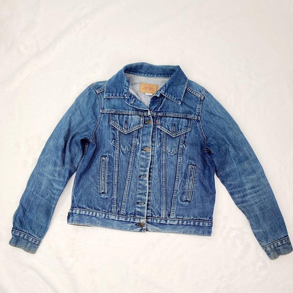 Levi's Women's Blue Mid‎ Washed Denim Button-Front Jeans Jacket Size M - Picture 2 of 11